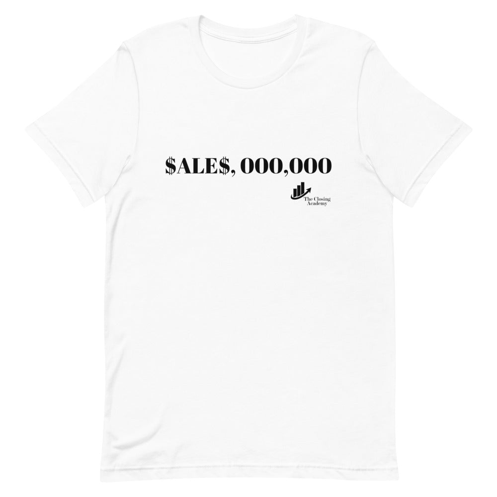 $ALES,000,000 - White Short-Sleeve Unisex T-Shirt